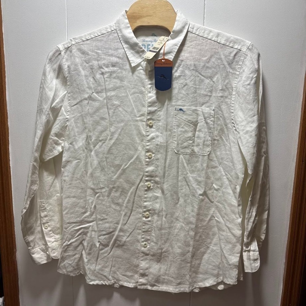 Tommy Bahama Mens Sea Glass Breezer White Linen Shirt XXL NEW WITH TAGS